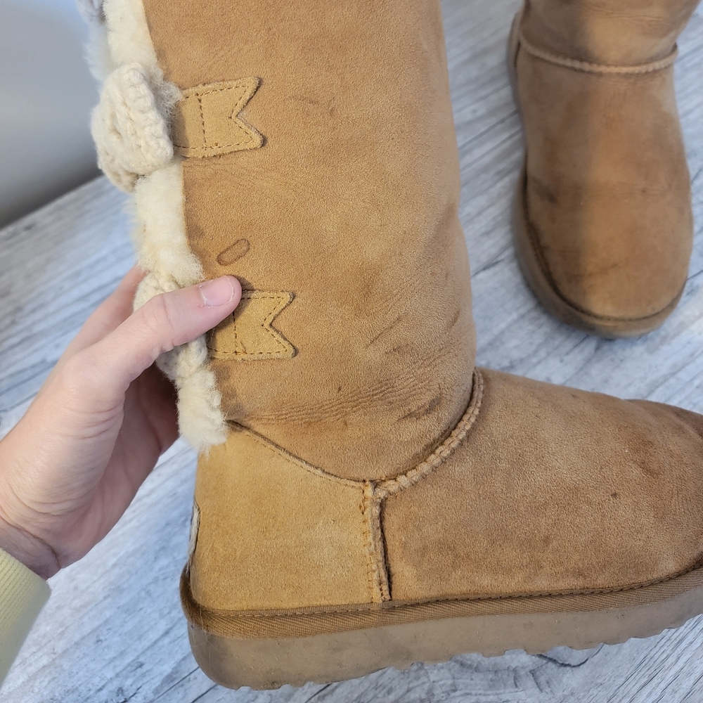 LIMITED EDITION ❗ UGG Bailey Triple Knit Bow Tall - Picture 8 of 13